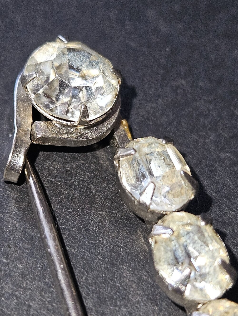 Crystal Embellished Safety Pin Brooch